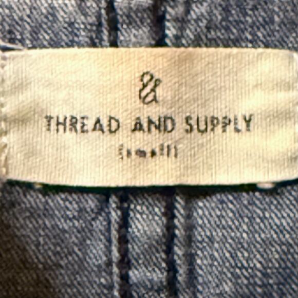 Thread and Supply Denim Shirt Womens Blue Western Cowgirl Snap Button Size S - Picture 5 of 7